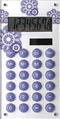 Front Standard. Schoolio - Solar Floral Calculator - White/Purple.