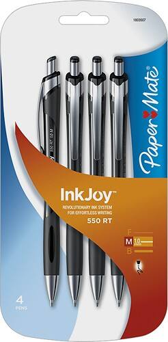Front Standard. Paper Mate - InkJoy 550RT Pens (4-Pack) - Black.