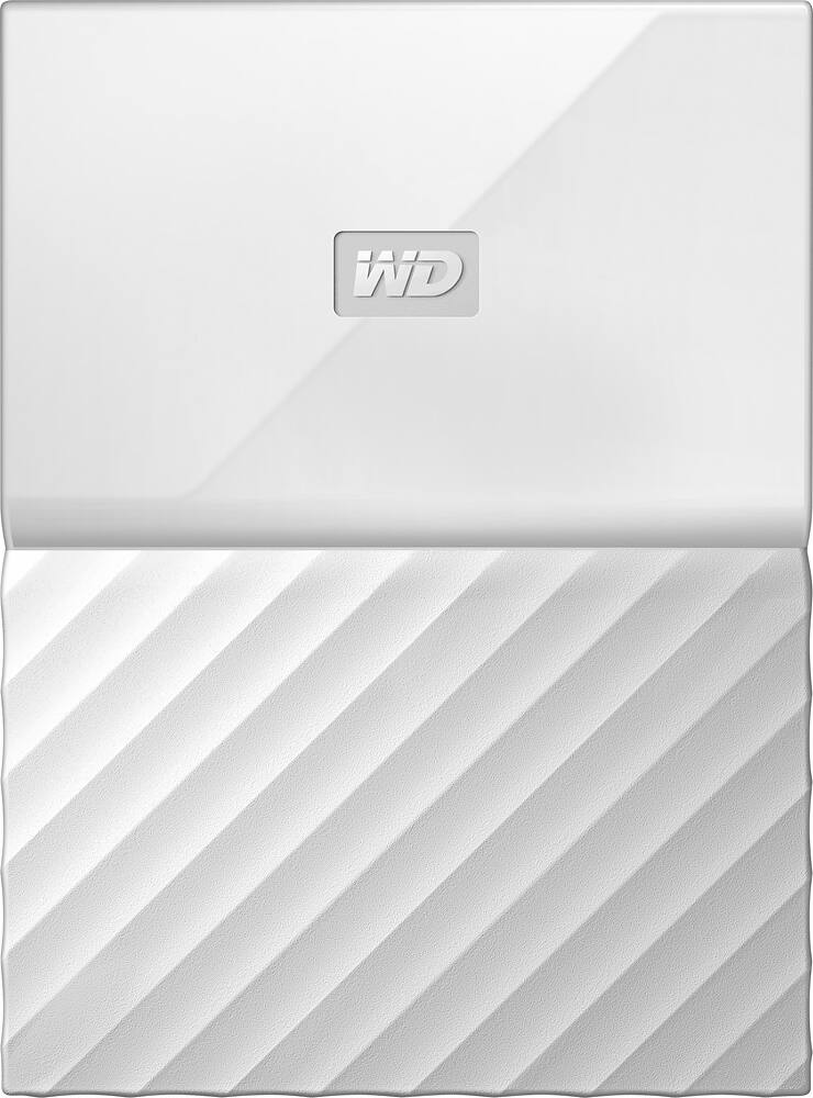 Front. WD - My Passport 3TB External USB 3.0 Portable Hard Drive - White.