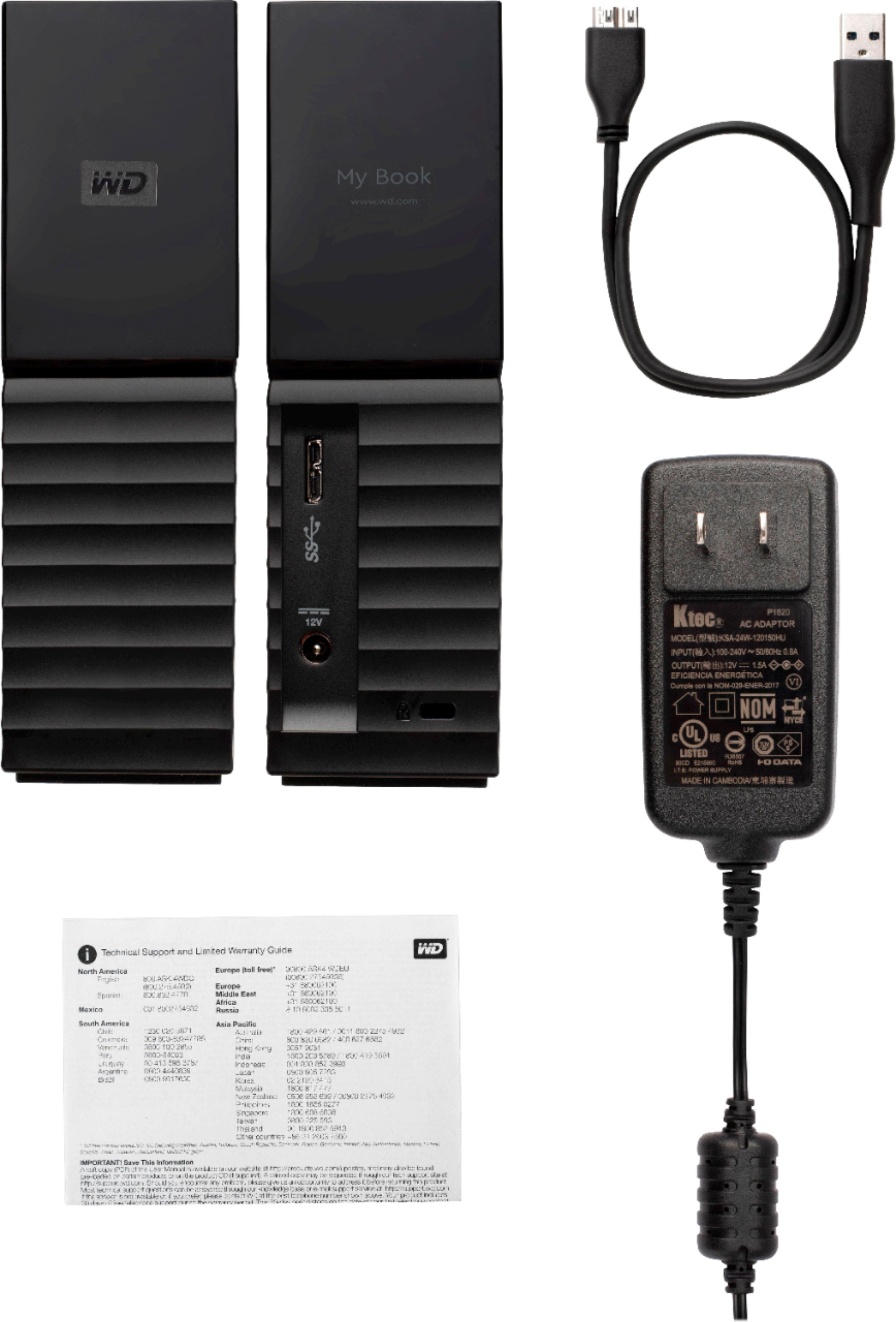 Alt View 17. WD - My Book 4TB External USB 3.0 Hard Drive - Black.