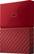 Left. WD - My Passport 4TB External USB 3.0 Portable Hard Drive - Red.