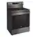 Angle. LG - 6.3 Cu. Ft. Freestanding Electric True Convection Smart Range with Air Fry and Premium Handle - PrintProof Black Stainless Steel.