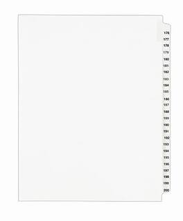 Avery - Legal Pre-Printed Paper Divider Collated Set, 176-200 Tabs, Style, Letter Size - White