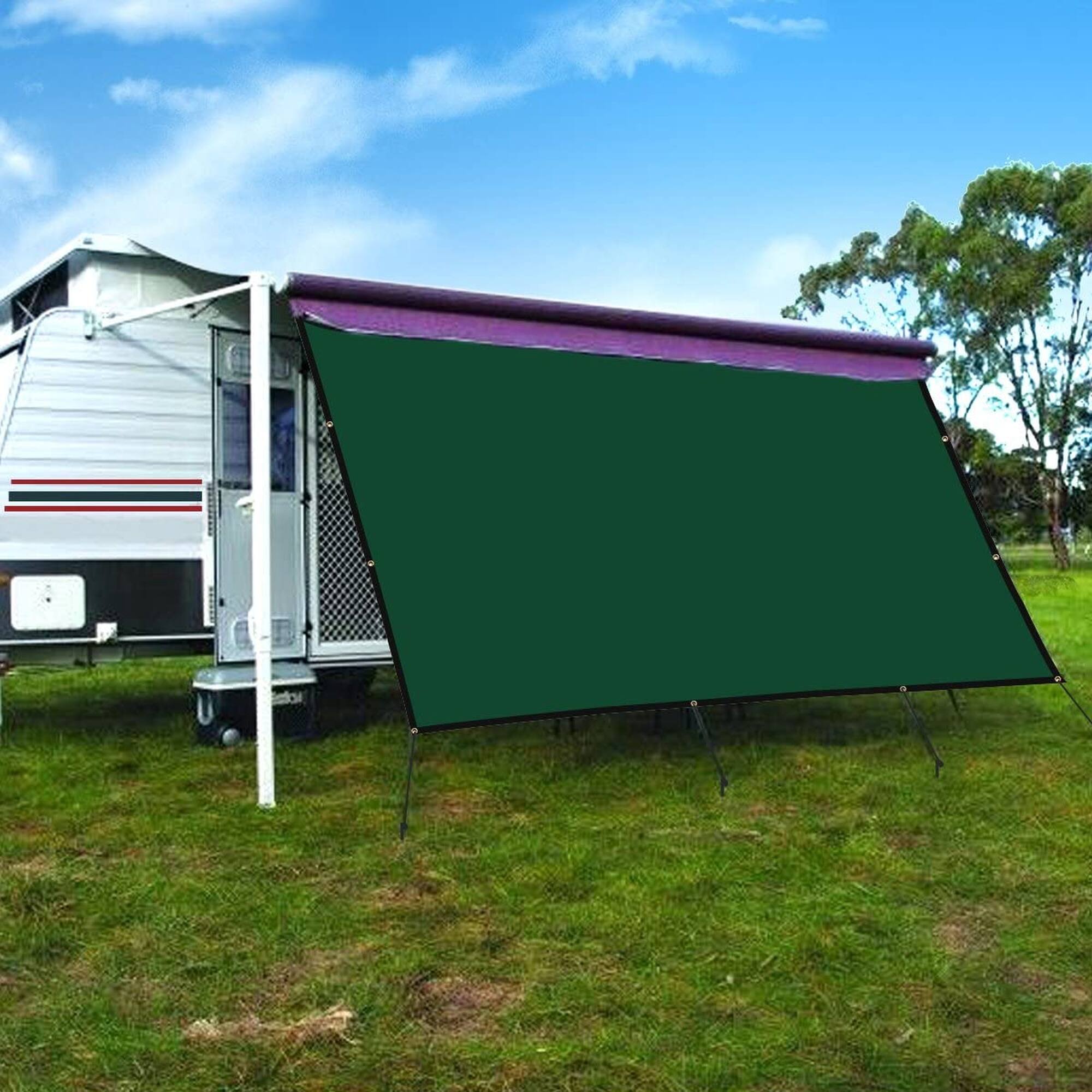 Alt View 2. Boyel Living - Green RV Awning Privacy Sunblock Screen for Outdoor - Dark Green.