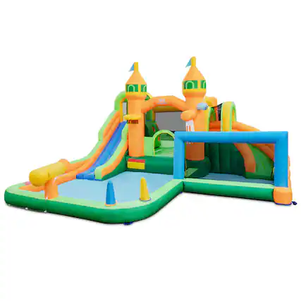 Front. Gymax - Gymax Kids Inflatable Water Slide Park w/ Splash Pools Wet Dry Combo Blower Excluded - Multicolor.