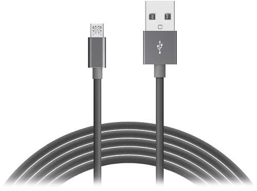 Just Wireless - 6' Micro USB-to-USB Type A Device Cable - Slate gray - Larger Front