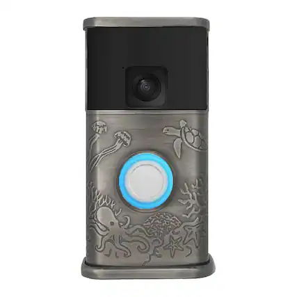 Front. Michael Healy - Coastal Video Doorbell Cover (Ring Battery Doorbell 2024 Release) - Antique Pewter.