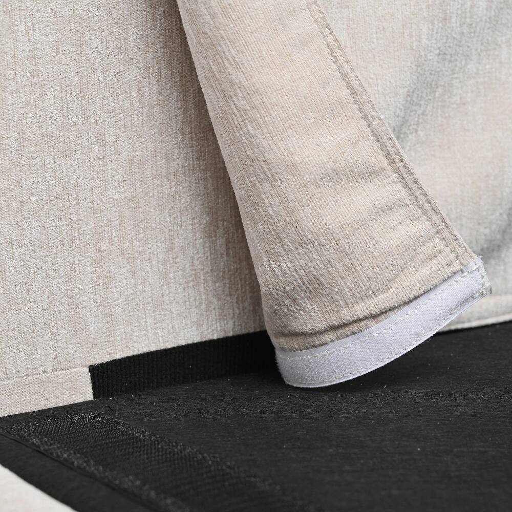 Alt View 6. JUJABU - 107.87 in. Beige Sectional Sofa Couch 3 Seater with Ottoman and Cushion - Beige.