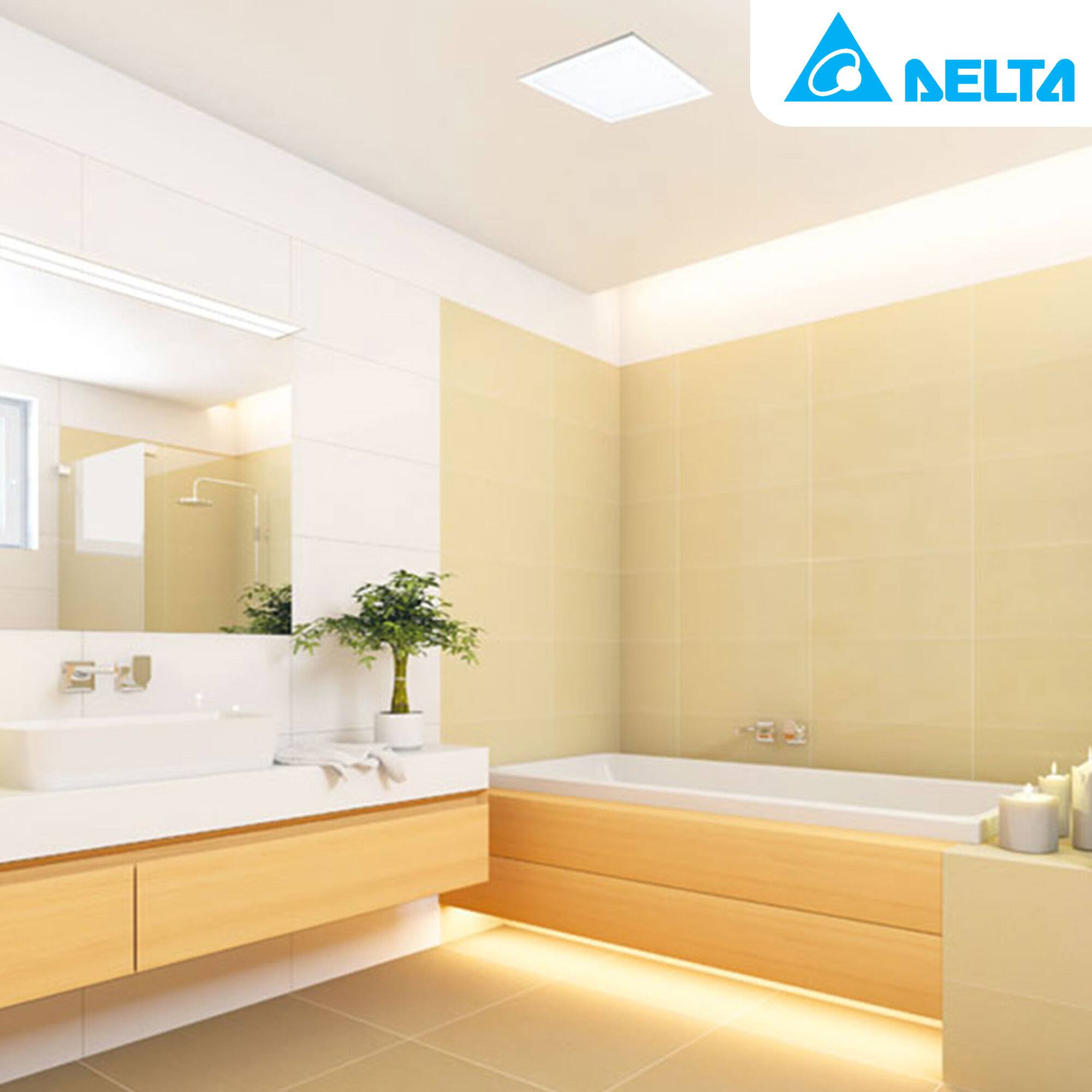 Alt View 2. Delta Breez - Delta Breez Signature Fan Edge-Lit LED Adjustable Color Light, 80/110 CFM, White - White.