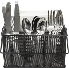 Sorbus - Mesh Utensil Caddy - Organize & Serve in Style! Perfect for Kitchen, Parties, and More. Multi-purpose - Black