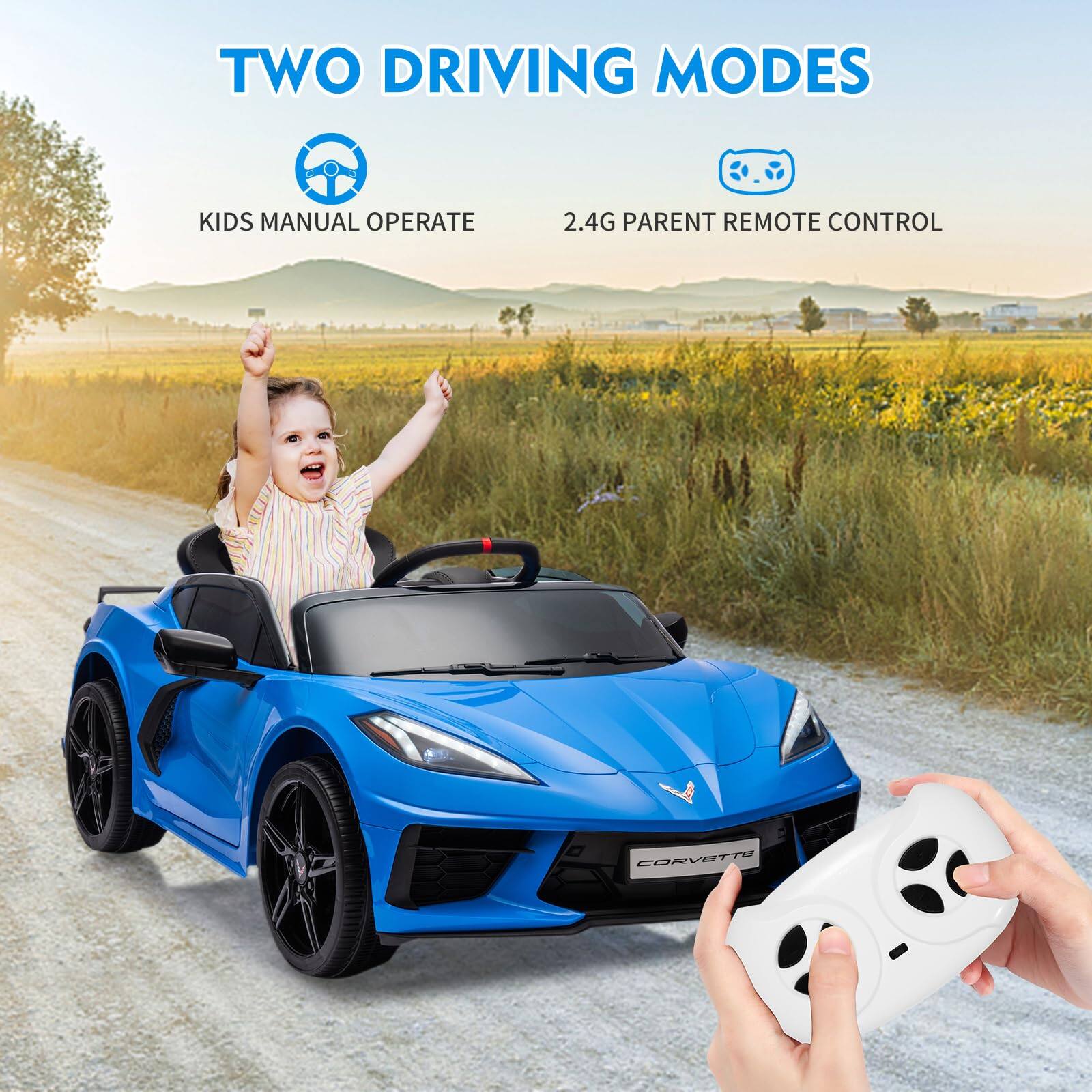 TWO DRIVING MODES

KIDS MANUAL OPERATE

2.4G PARENT REMOTE CONTROL