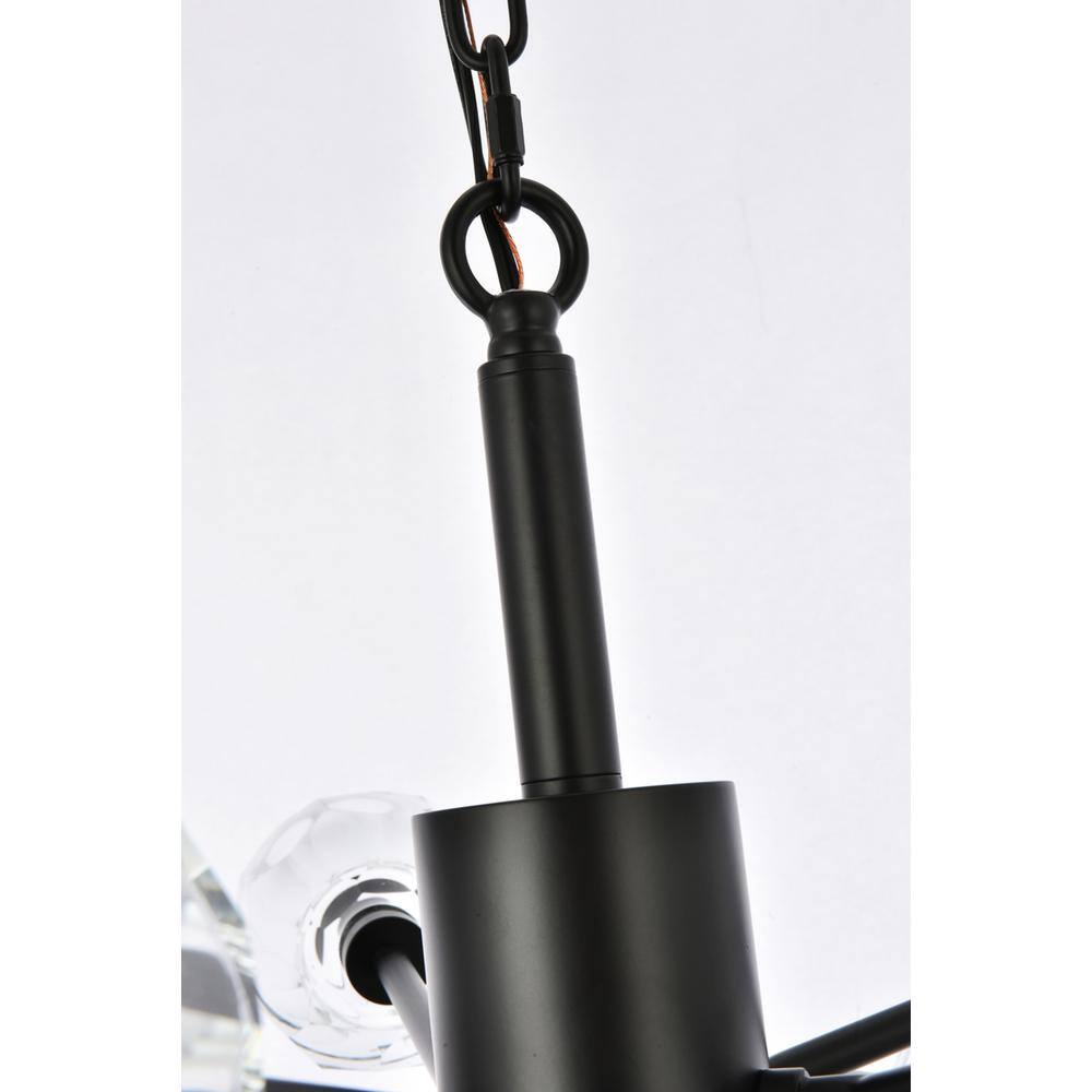 Alt View 2. Elegant Lighting - Graham 10 Light Pendant in Black - Black And Clear.