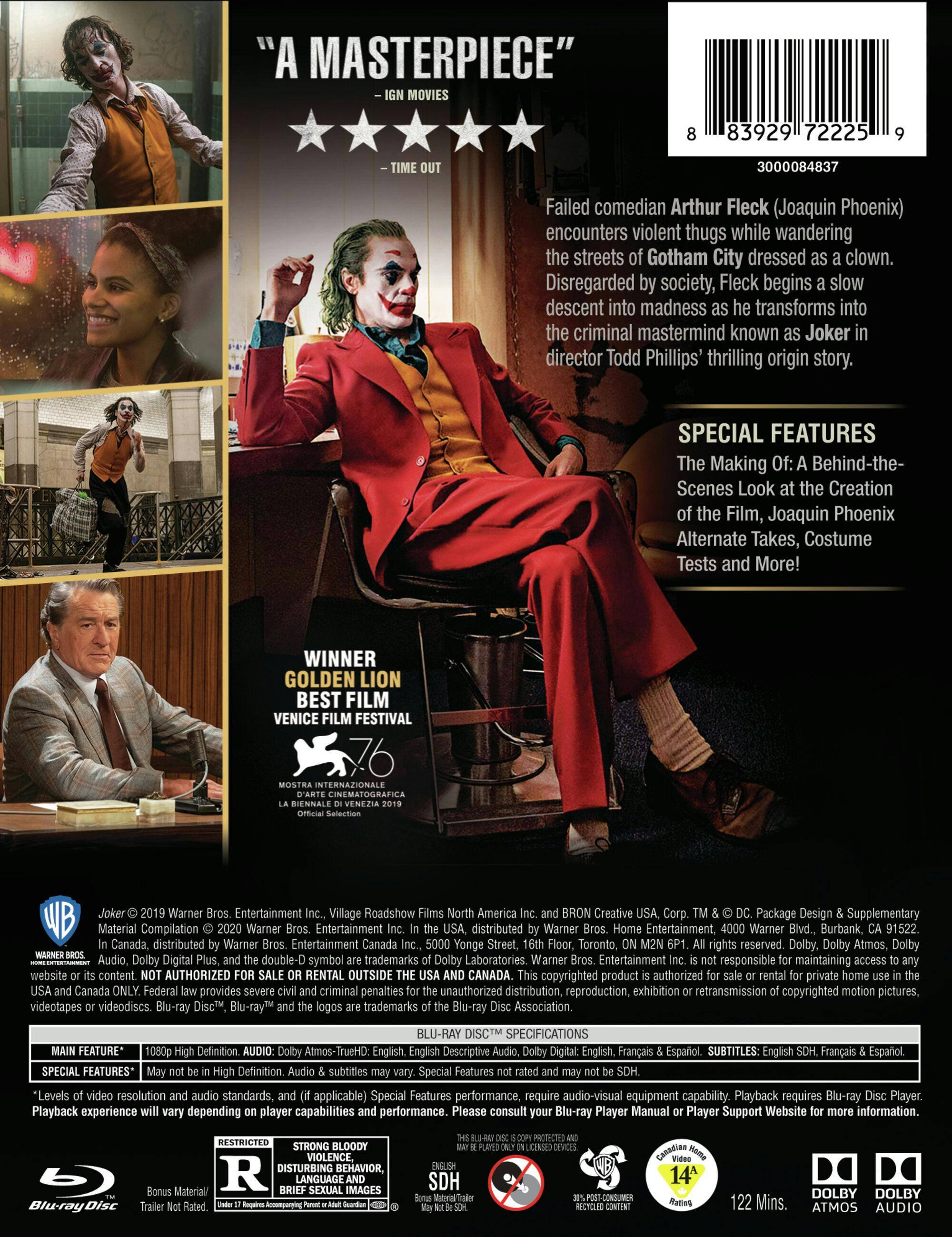 Back. Joker (with DVD Steelbook) [Blu-ray].