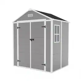 Mondawe - 6X5 FT Resin Storage Shed with Lighting Window - Gray