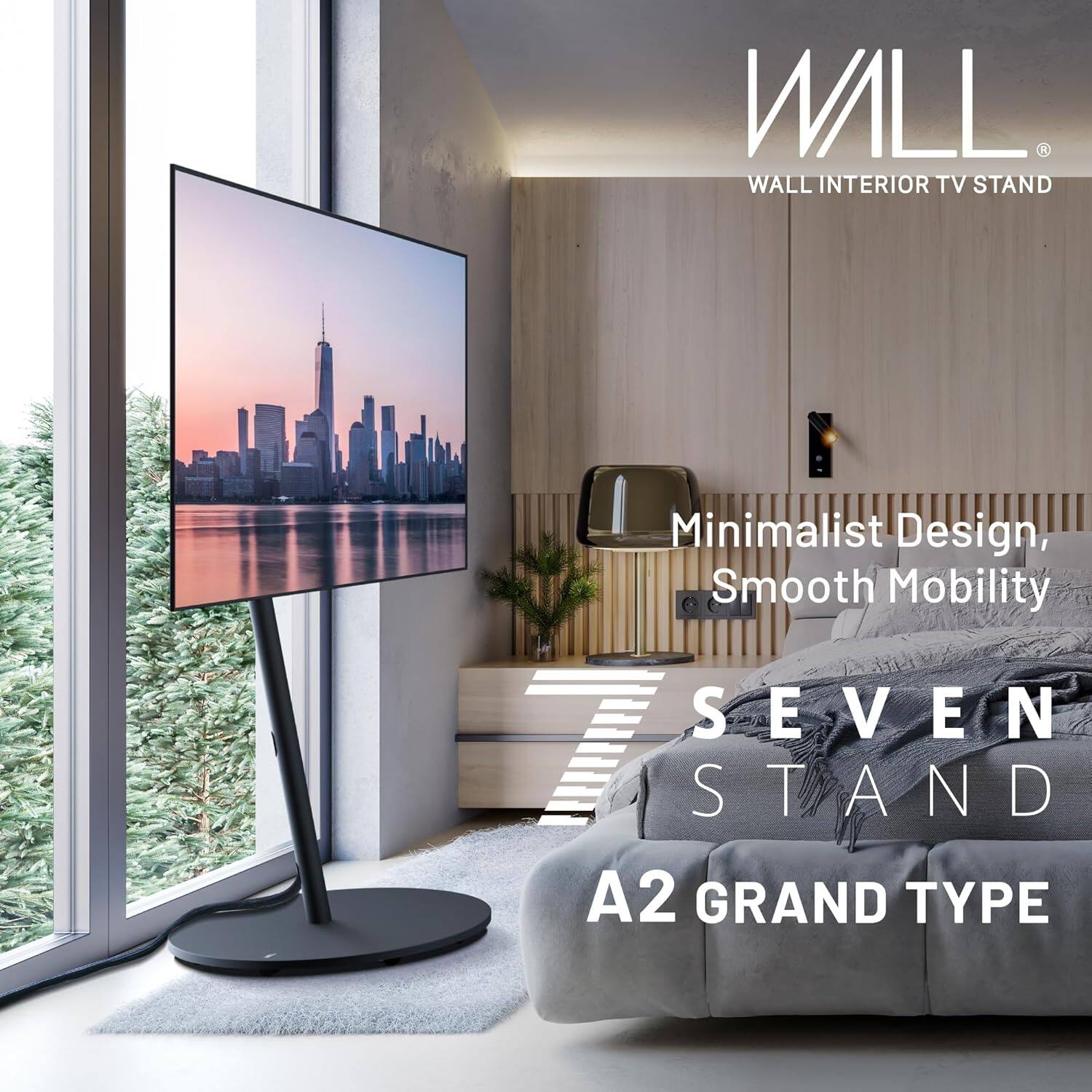 WALL SevenStand A2 Grand Type – Rolling TV Stand for 45–80 Inch