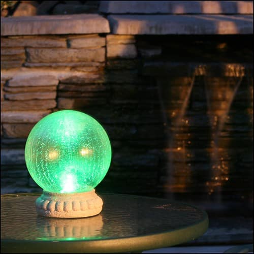 Best Buy Smart Solar Crackled Glass Solar Gazing Ball 3568MRM1
