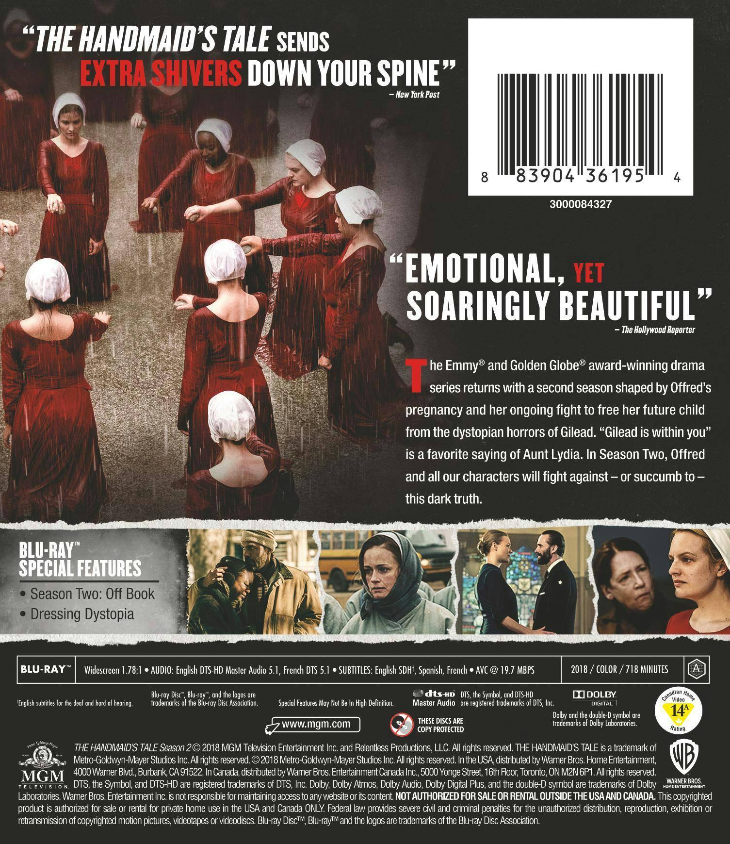 Back. Handmaid's Tale, The: Season 2 [Blu-ray].