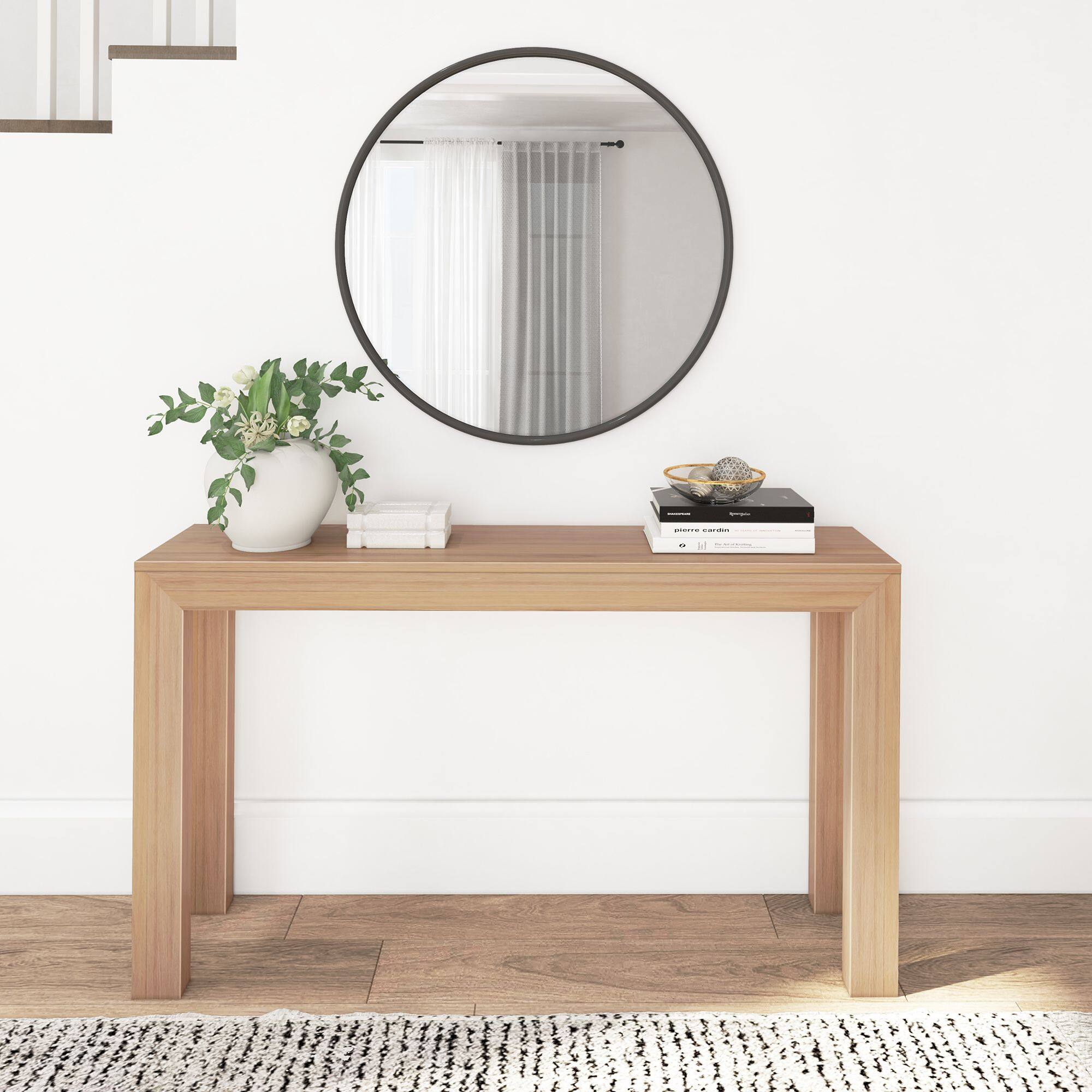 Alt View 1. Plank+Beam - Modern Console Table (56in / 1420mm), Blonde - Blonde.
