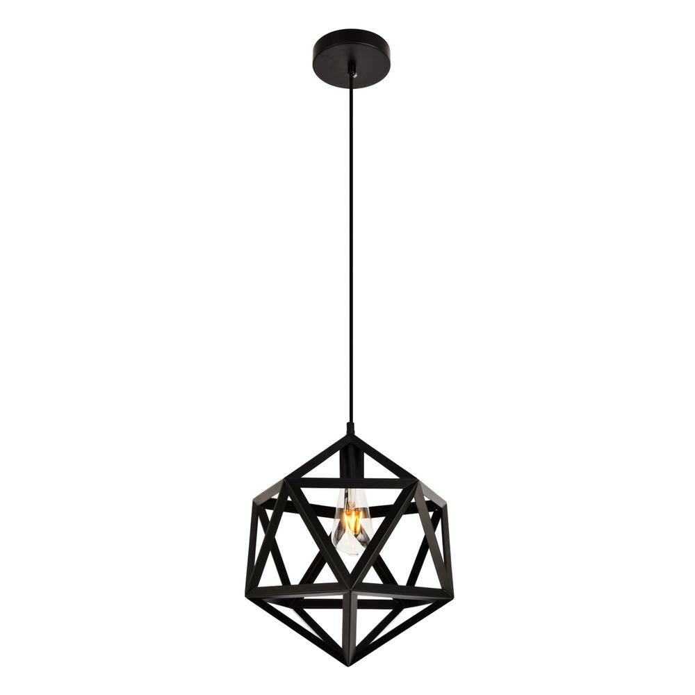 Alt View 3. Living District - Redmond Collection Pendant D13.0'' H14.6 Lt:1 Black Finish - Black.