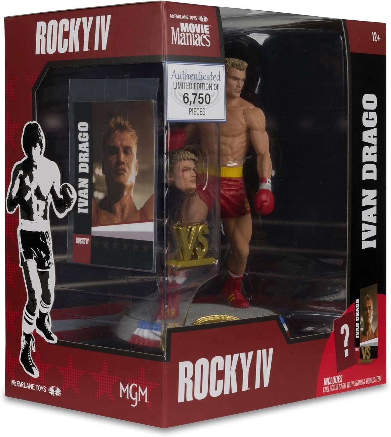 ROCKY IV  
Ivan Drago  

McFarlane Toys  
Movie Maniacs  

Authentic Limited Edition of 6,750 Pieces  

INCLUDES Collector Card with Stand & Bonus Item  

McFarlane Toys  
MGM  

12+