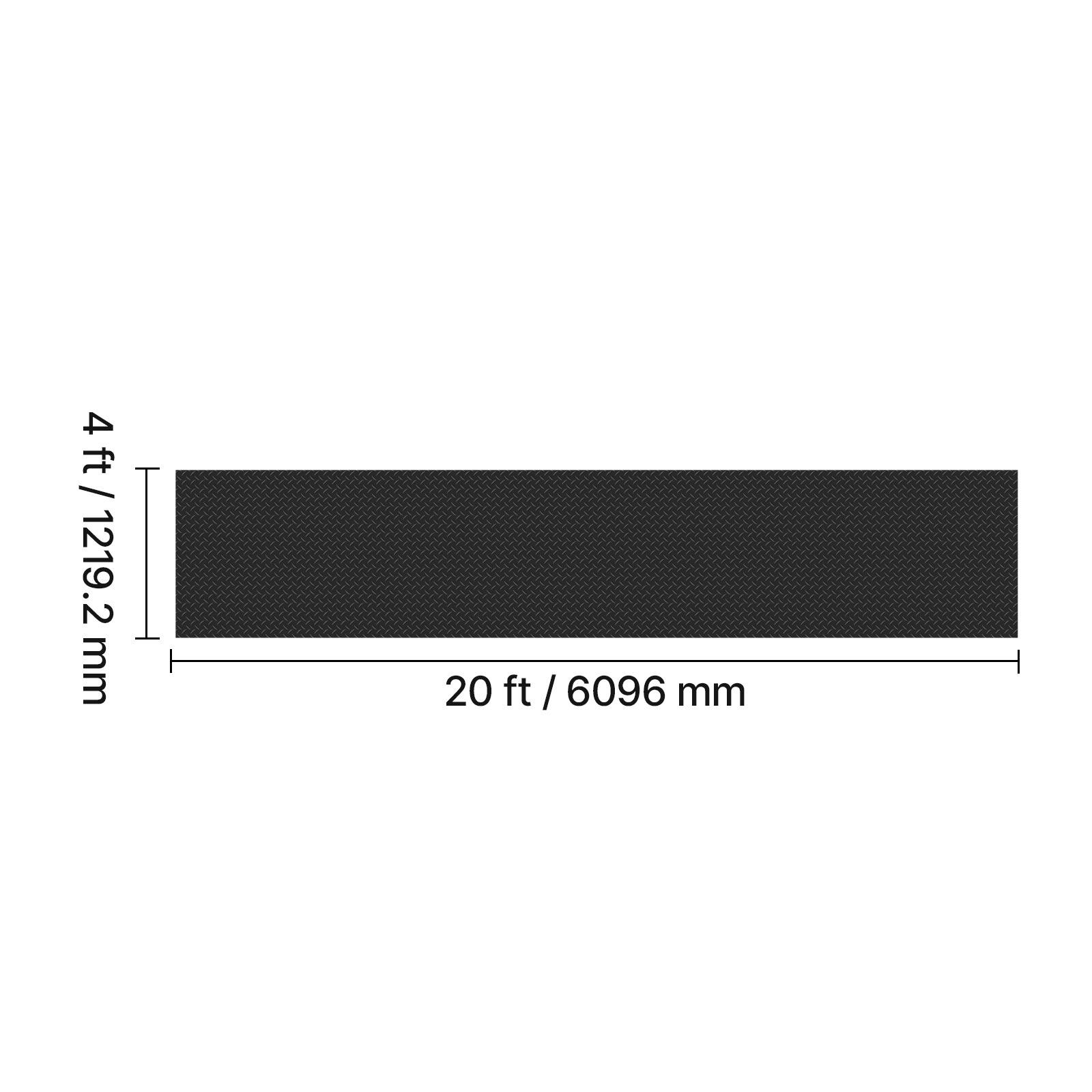 4 ft / 1219.2 mm  
20 ft / 6096 mm