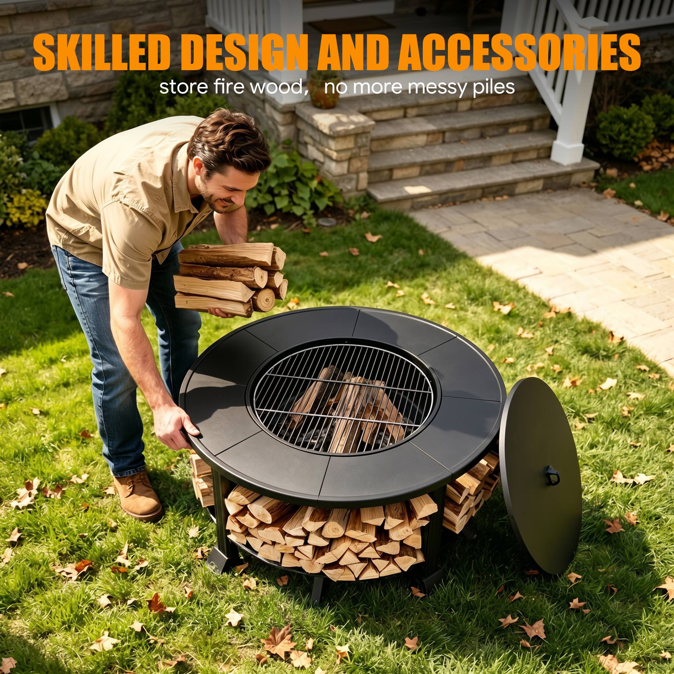SKILLED DESIGN AND ACCESSORIES  
store fire wood, no more messy piles