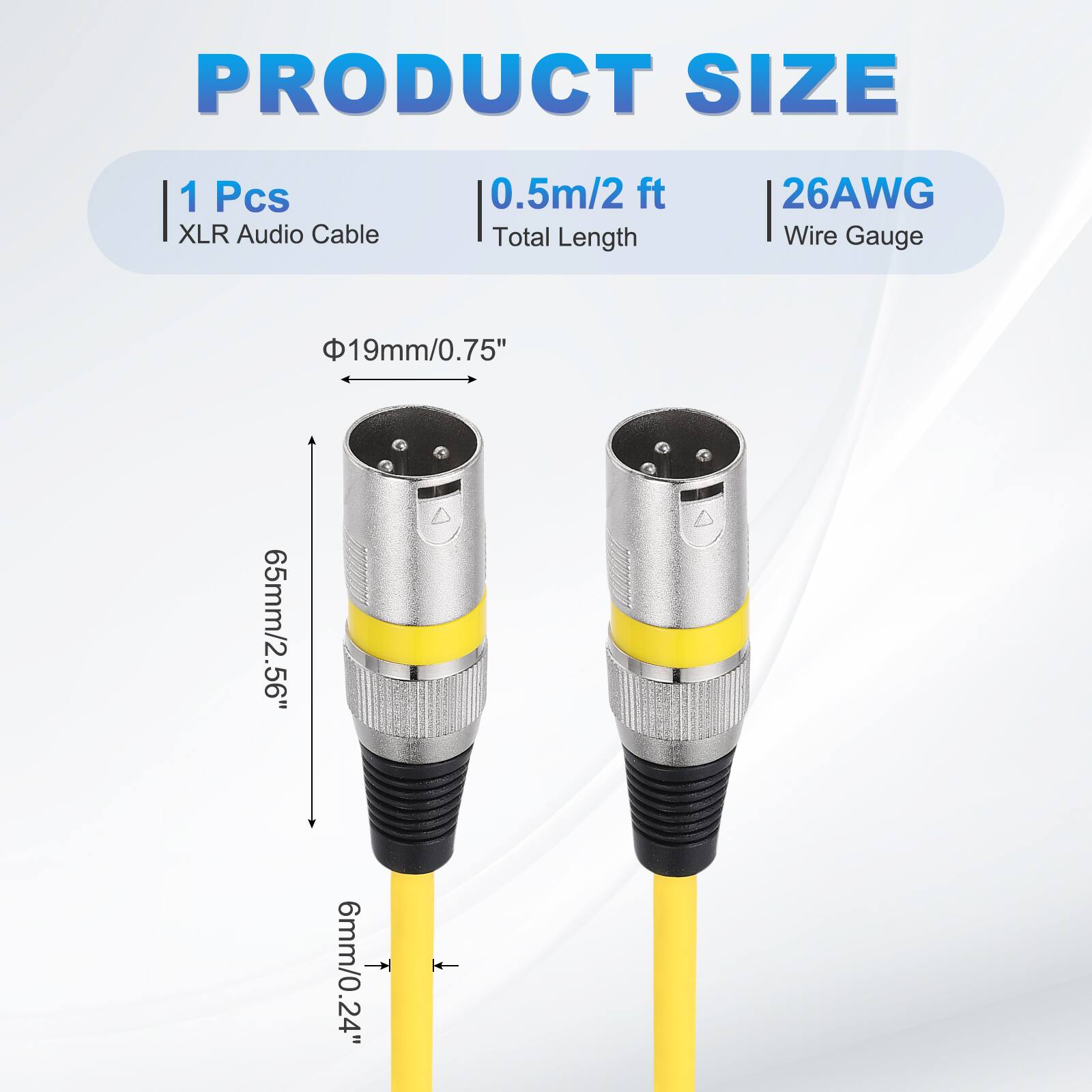 Unique Bargains 3 Pin XLR Male to Male Microphone Cable with XLR Audio ...