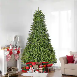 APRILSOUL - Prelit Fiber Optic Christmas Tree Large Stars Artificial Tree Spruce Tree Metal Stand Full Tree Holiday - Green