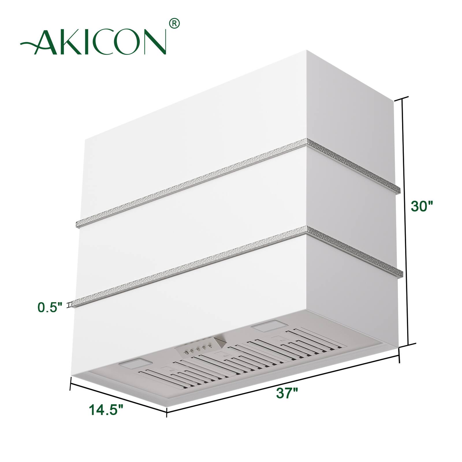 AKICON  
30" x 14.5" x 37"  
0.5"
