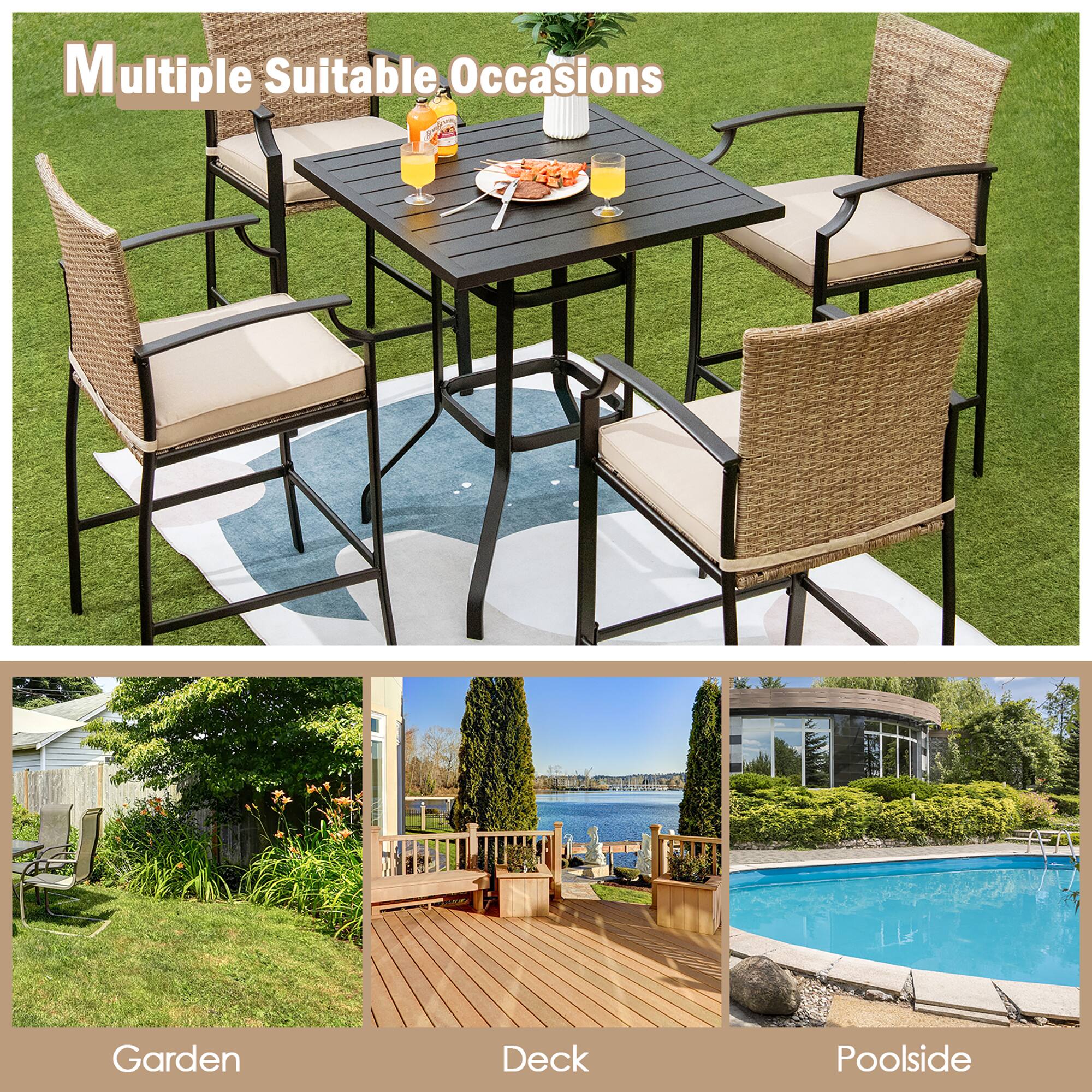 Multiple Suitable Occasions

Garden  
Deck  
Poolside