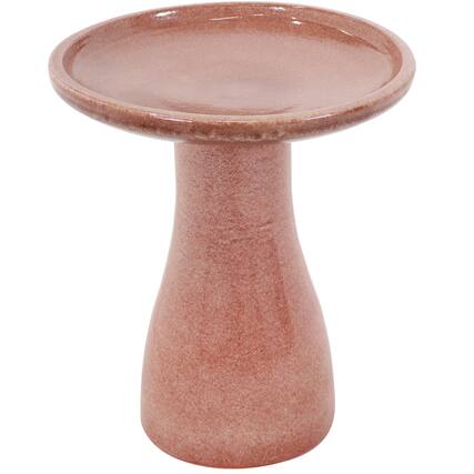 Front. Sunnydaze - Duo-Tone Outdoor High-Fired Ceramic Glazed Bird Bath - Lava.