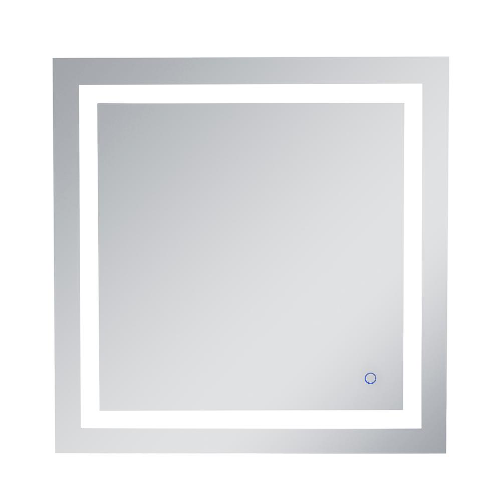 Angle. Elegant Decor - Helios 30in x 30in Hardwired LED mirror - Silver.