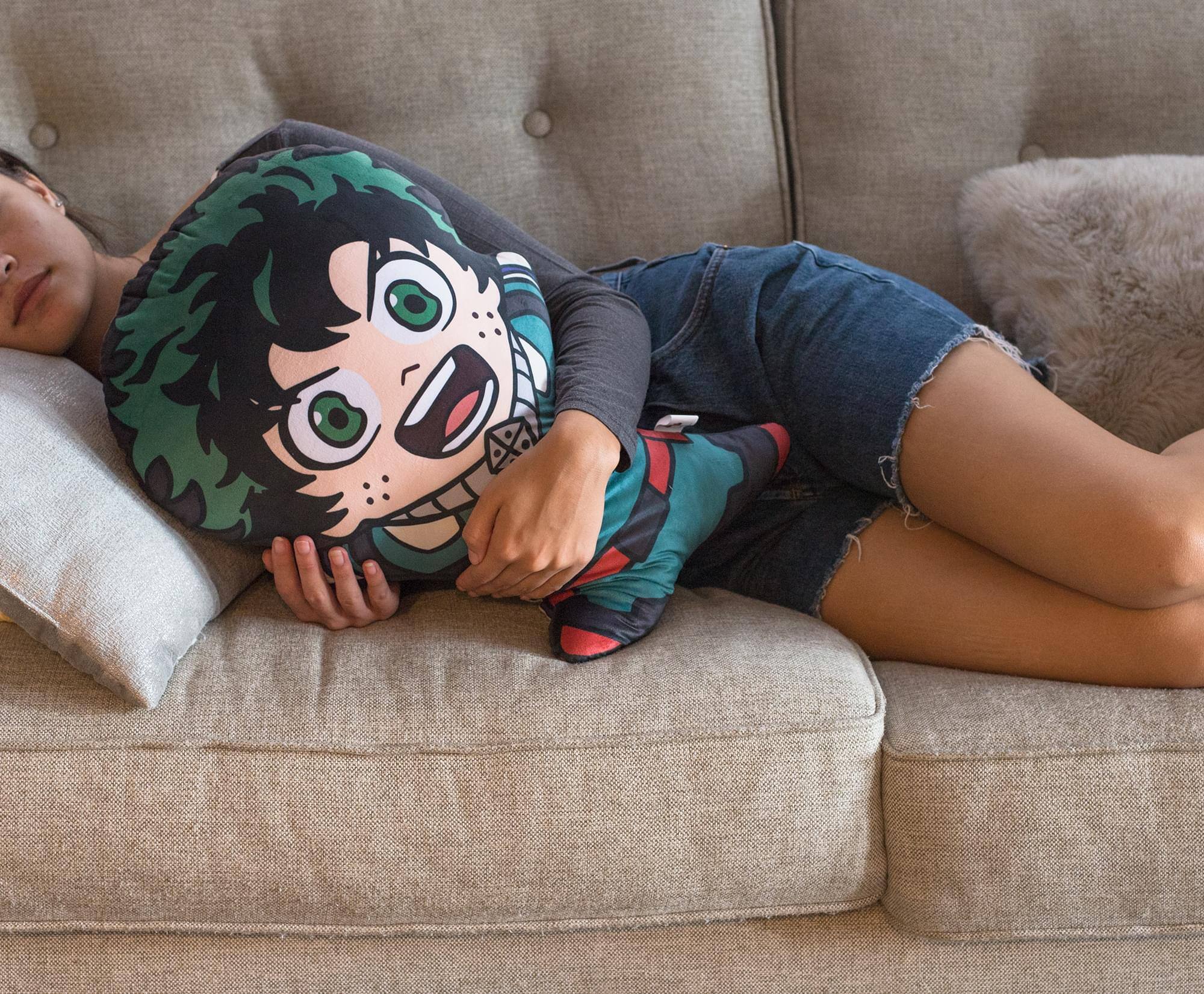 Alt View 2. Surreal Entertainment - My Hero Academia 20 Inch Character Pillow | Izuku Midoriya - Green.