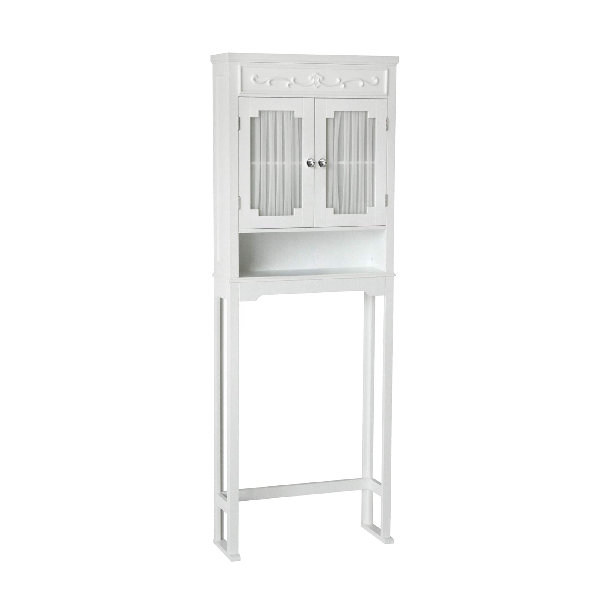 Teamson Home - Lisbon Over-the-Toilet Cabinet with Drapery-Lined Doors - White price history on PriceWatchPro