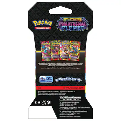Pokemon ME2 Phantasmal Flames | 4 Sleeved Booster Packs (One of Each Artwork) Pokemon ME2 Phantasmal Flames | 4 Sleeved Booster Packs (One of Each Artwork)