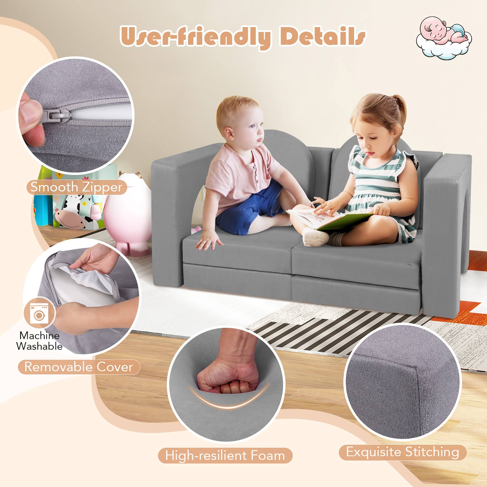 User-friendly Details

- Smooth Zipper
- Machine Washable
- Removable Cover
- High-resilient Foam
- Exquisite Stitching