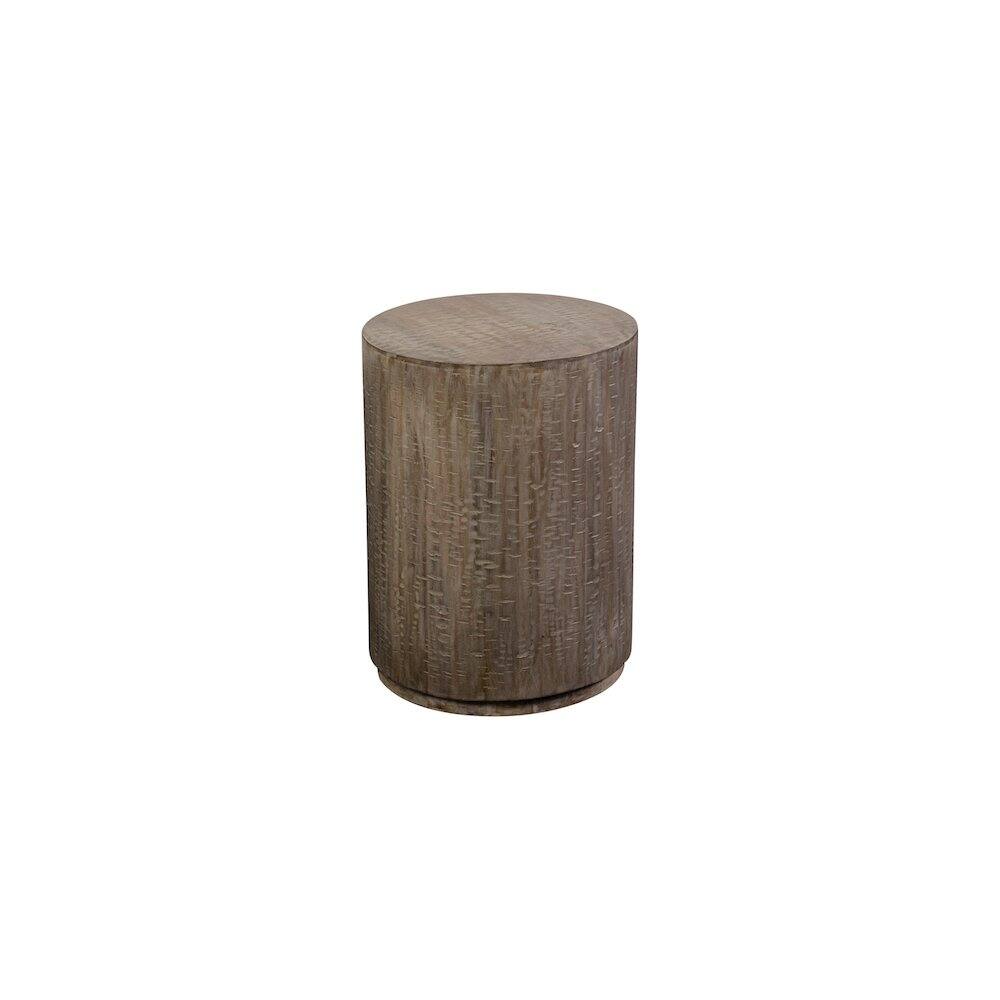 Alt View 1. Porter Designs - Drum Gray Wash Mango Wood End Table - Gray.