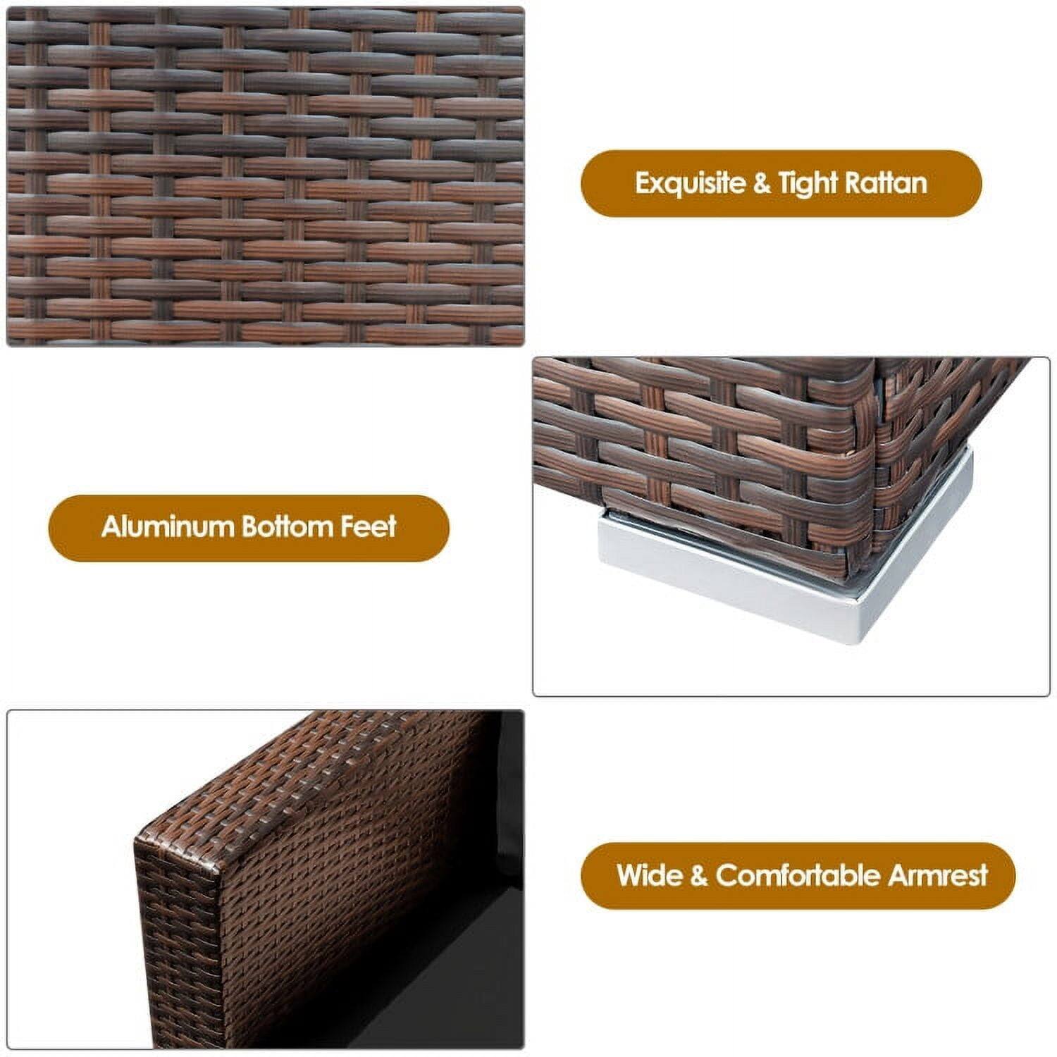 Exquisite & Tight Rattan  
Aluminum Bottom Feet  
Wide & Comfortable Armrest
