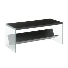 Convenience Concepts - SoHo Glass Coffee Table with Shelf - Black/Glass