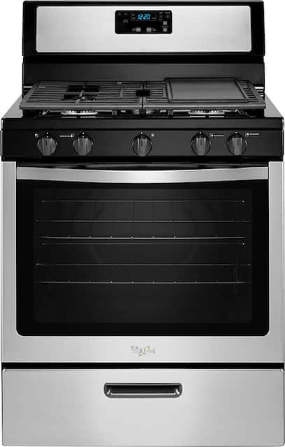 Whirlpool – 5.1 Cu. Ft. Freestanding Gas Range – Stainless steel Whirlpool – 5.1 Cu. Ft. Freestanding Gas Range – Stainless steel