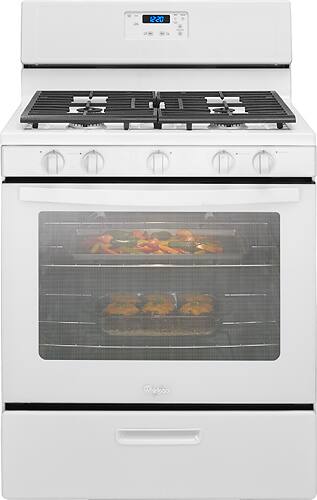 Alt View 2. Whirlpool - 5.1 Cu. Ft. Freestanding Gas Range - White.