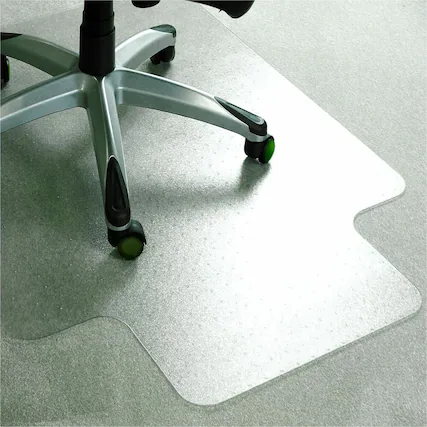 Front. Floortex - Advantagemat Plus APET Lipped for Low/Standard Pile Carpets - 45" x 53" - Clear.