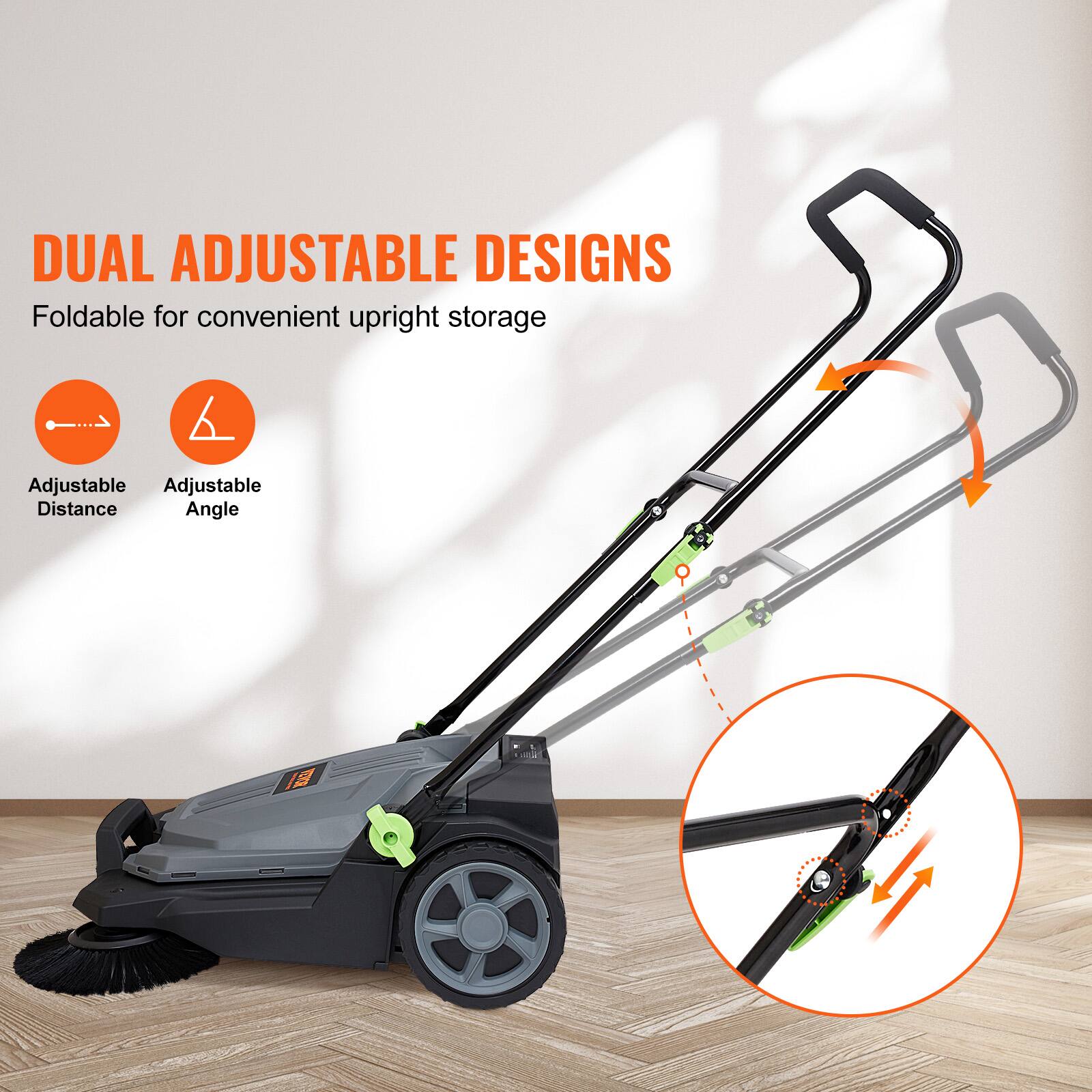 DUAL ADJUSTABLE DESIGNS  
Foldable for convenient upright storage  
Adjustable Distance  
Adjustable Angle
