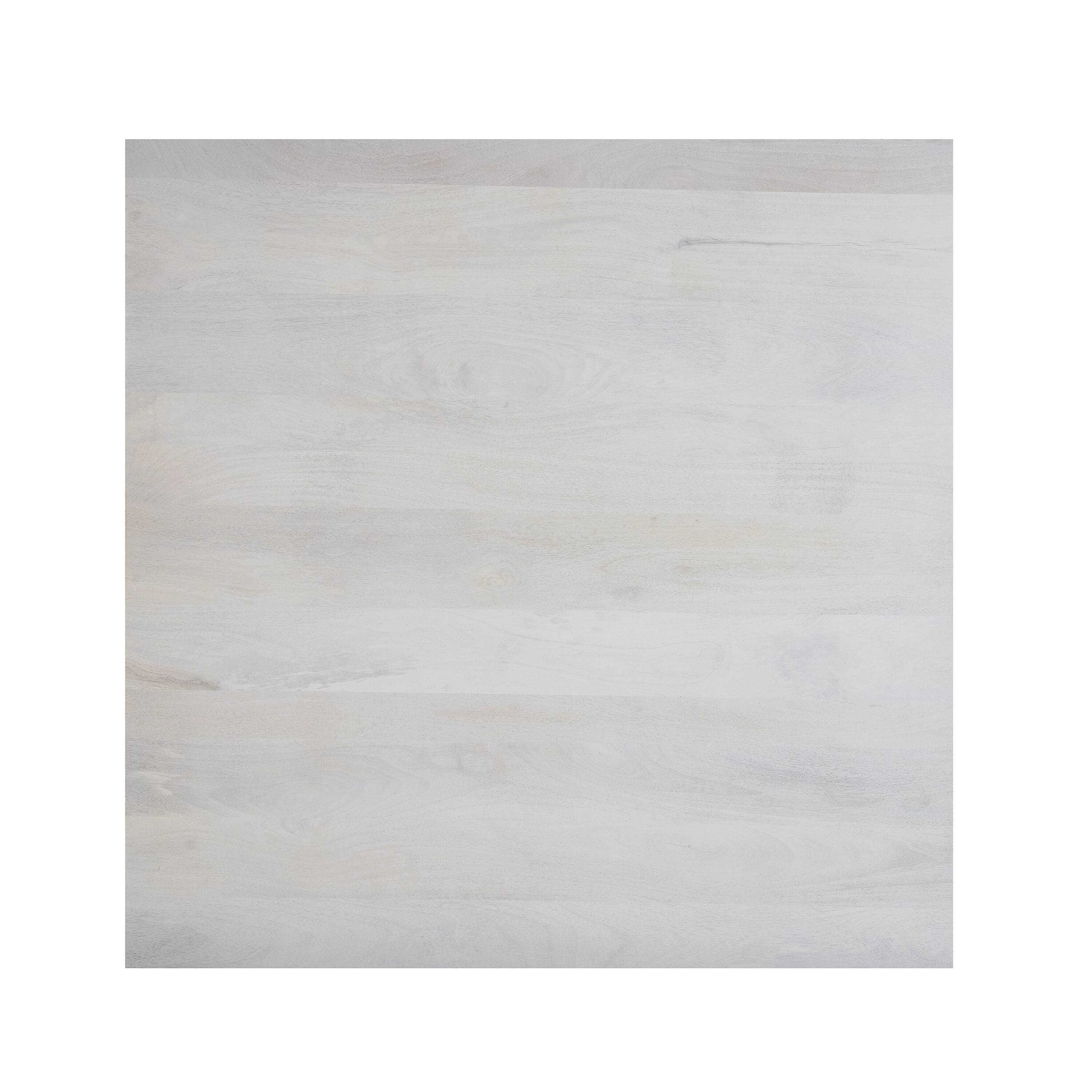 Alt View 2. Manhattan Lane - Aya 40" Square Coffee Table | Biscotti White Mango Wood | Bold Angled Legs - White.