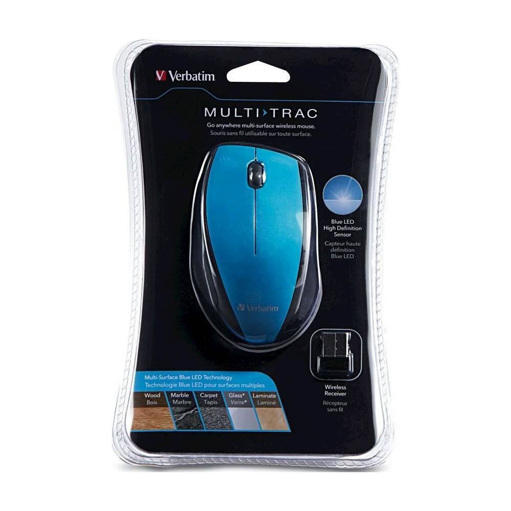 Alt View 12. Verbatim - Multi-Trac LED Wireless Optical Mouse - Blue.