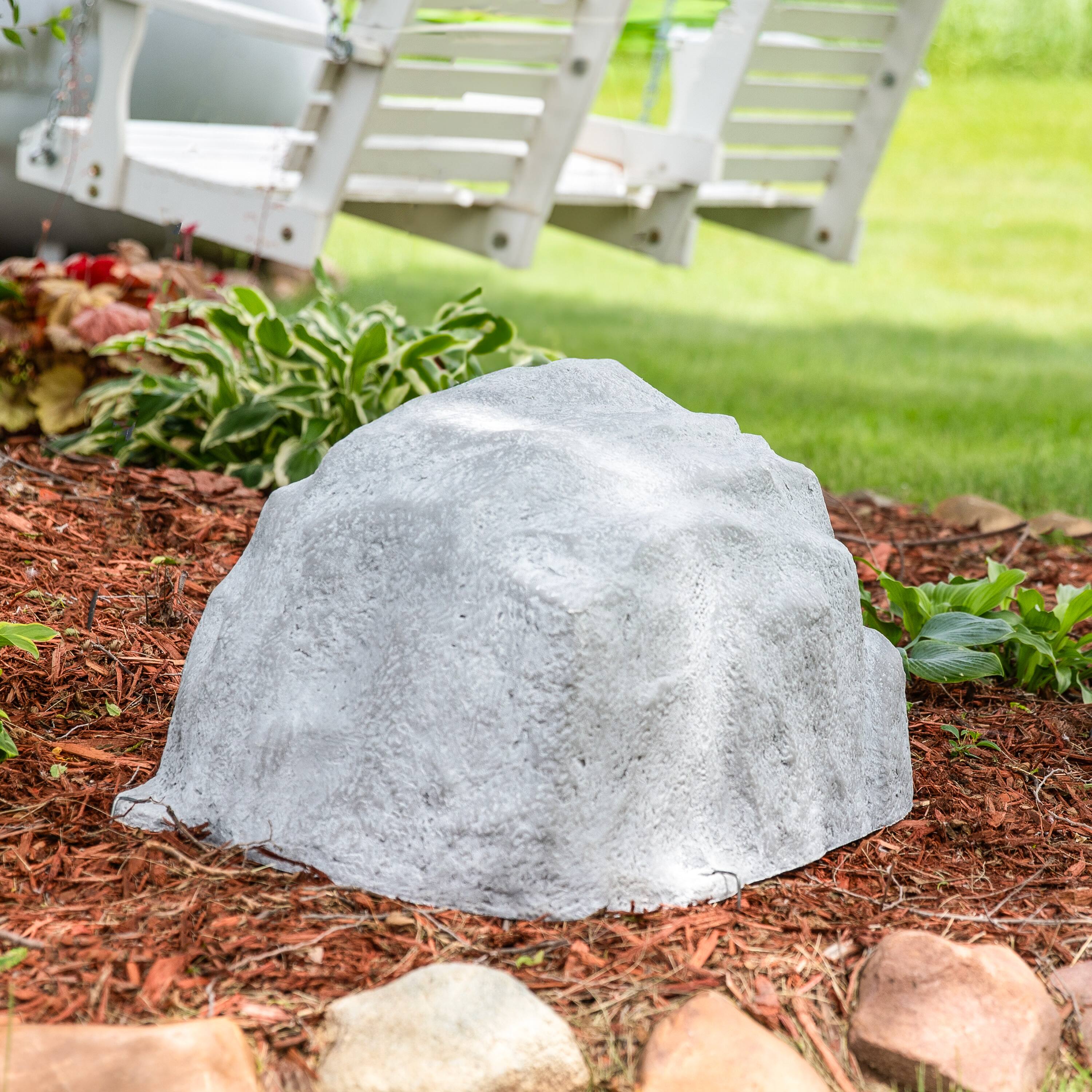 Alt View 7. Sunnydaze - Set of 2 Low-Profile Artificial Landscape Rock with Stakes - Gray.