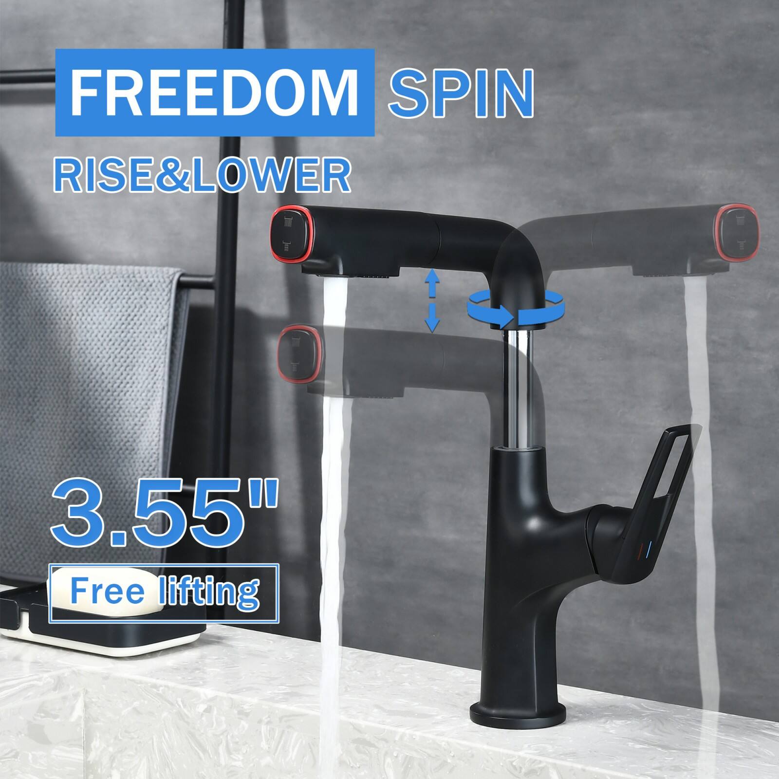 FREEDOM SPIN  
RISE & LOWER  
3.55"  
Free lifting