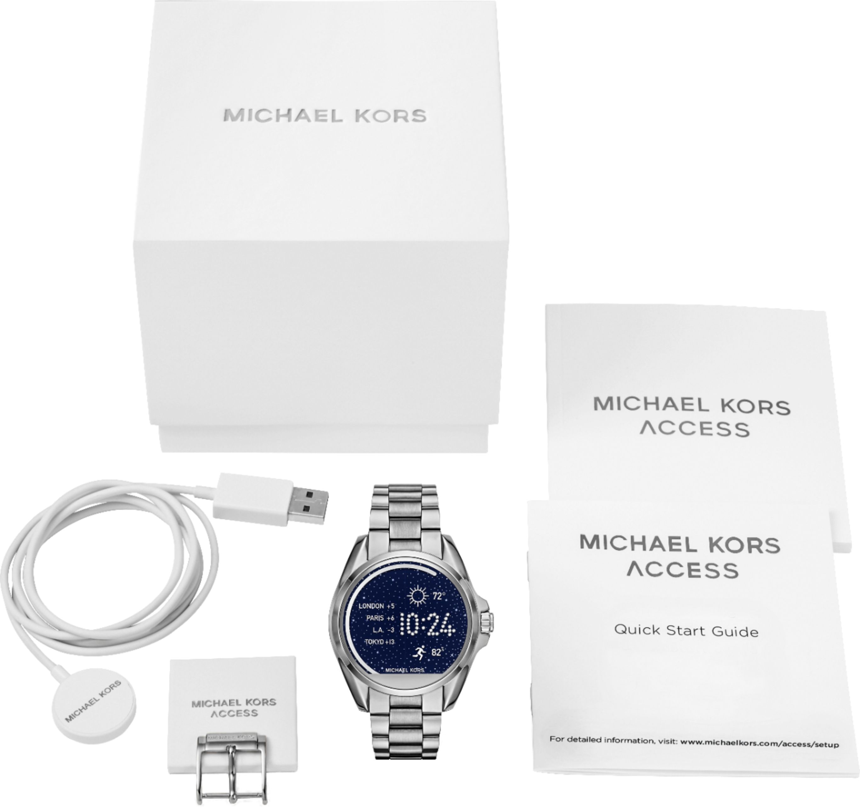 Best Buy: Michael Kors Access Bradshaw Smartwatch 44.5mm Stainless ...