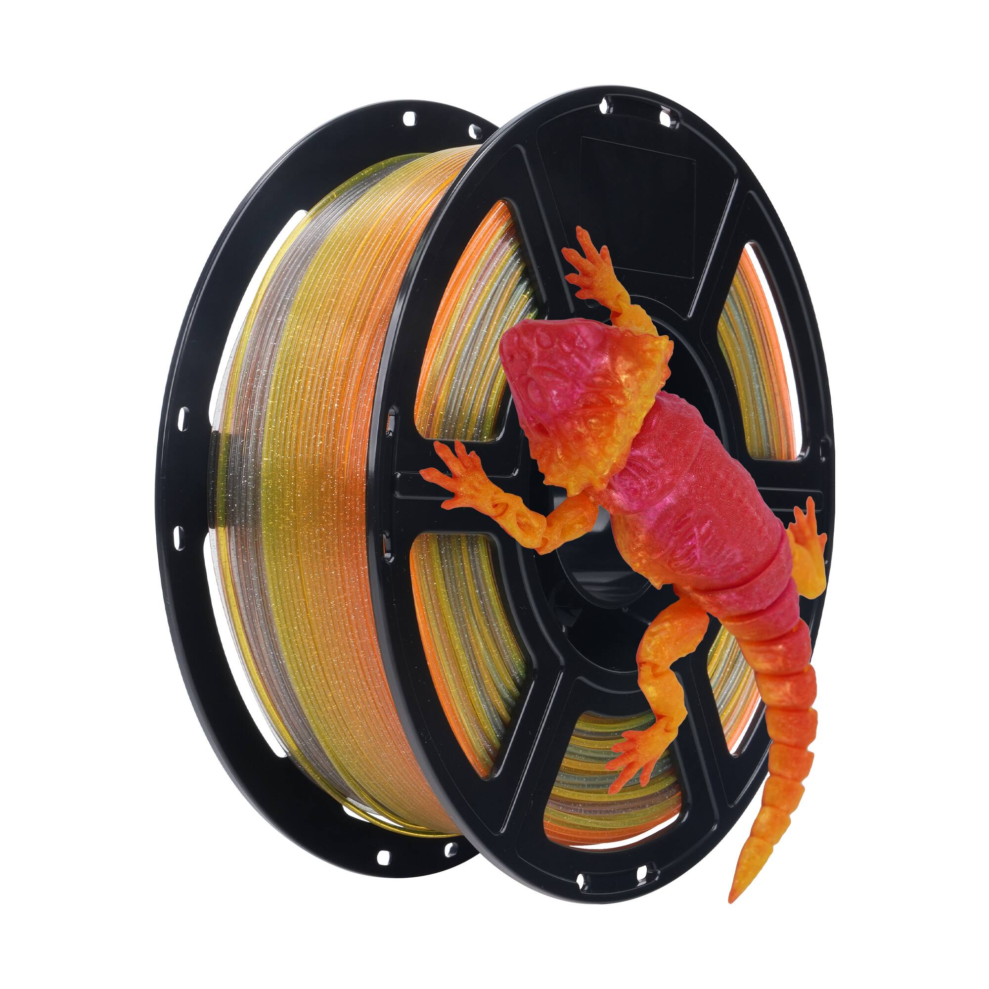 Angle. Flashforge - PLA Crystal Rainbow 3D Printer Filament-1.75mm-1kg (2.2 lbs) Spool - Summer Reverie.