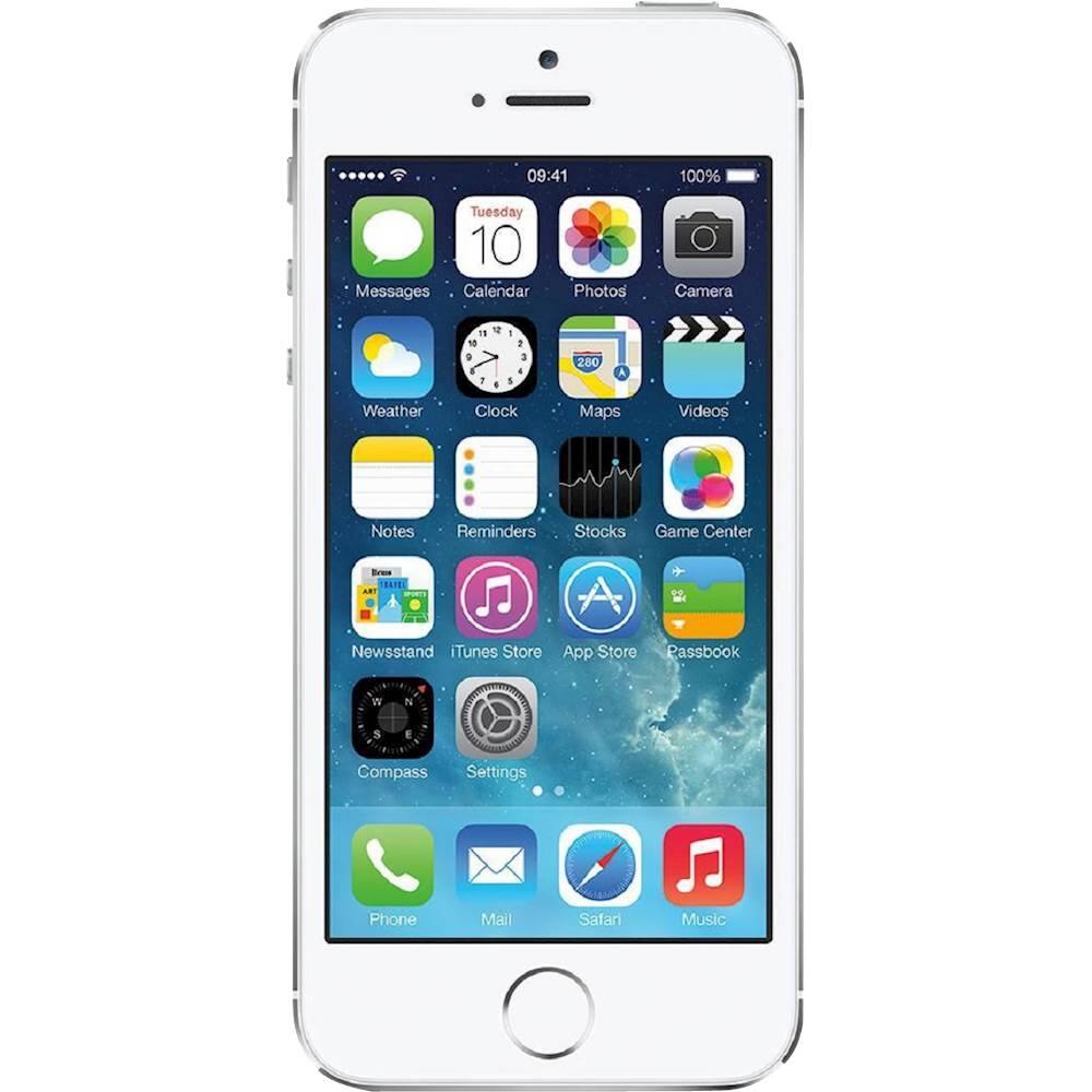 Front. Apple - Pre-Owned (Excellent) iPhone 5s 32GB Cell Phone (Unlocked) - Silver.
